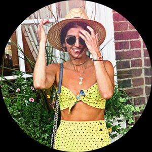 Zara yellow tie reversible crop top